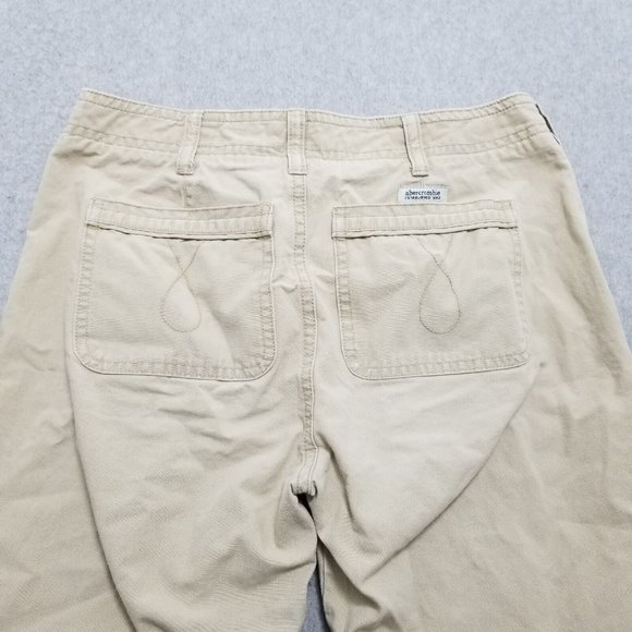 Abercrombie & Fitch Pants Womens 12 Beige Tan Pockets Flared Casual 26x27 - Picture 12 of 12